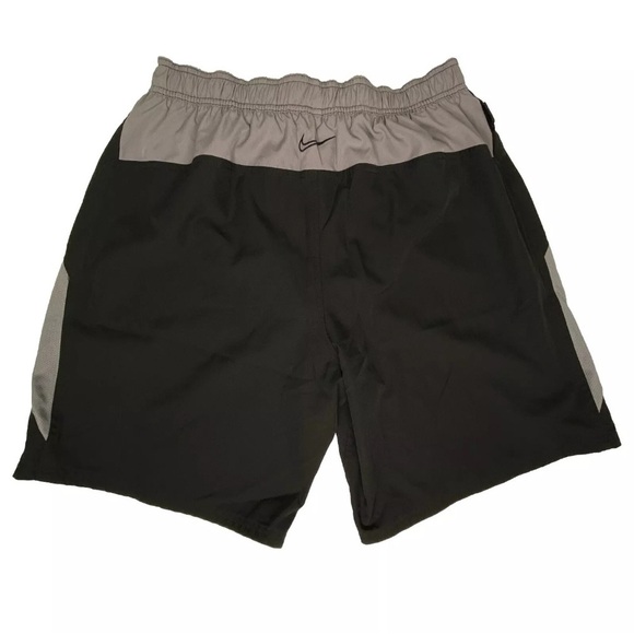 Nike Shorts Black Grey Swim Trunks Lined Pocket Swoosh Swimsuit - Picture 3 of 8